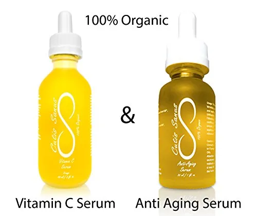 100% Organic Vitamin C Serum Face Oil – Premium 2 oz. by Cutis Sanus – Natural Advanced Skin Care Anti Aging Serum, For Dark Spots, Wrinkles & Fine Lines, Oily Skin & Acne Treatment, Collagen Boost