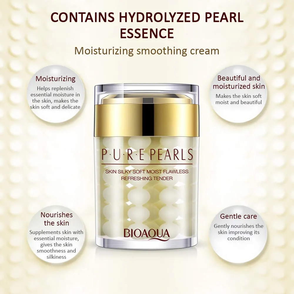 BIOAQUA Pure Silk Pearl Essence Face Cream Hyaluronic Acid Moisturizing Refreshing Flawless Hydro-Lipid Balance Rejuvenation 120g