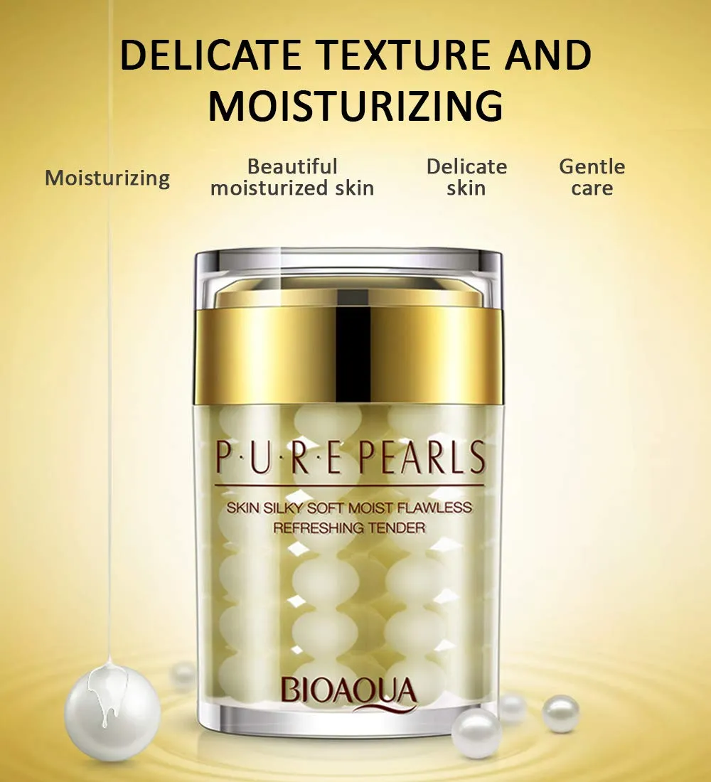 BIOAQUA Pure Silk Pearl Essence Face Cream Hyaluronic Acid Moisturizing Refreshing Flawless Hydro-Lipid Balance Rejuvenation 120g