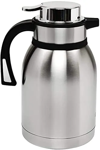 Delavala Stainless Steel Thermos Vacuum Jug,Coffee Pot,Vacuum Jug,Hot Water Pot,Water Jug,Thermos Vacuum Flask.Thermos Pot,Thermos Bottle, Vacuum Insulated 2000 ml, Silver-Stainless Steel