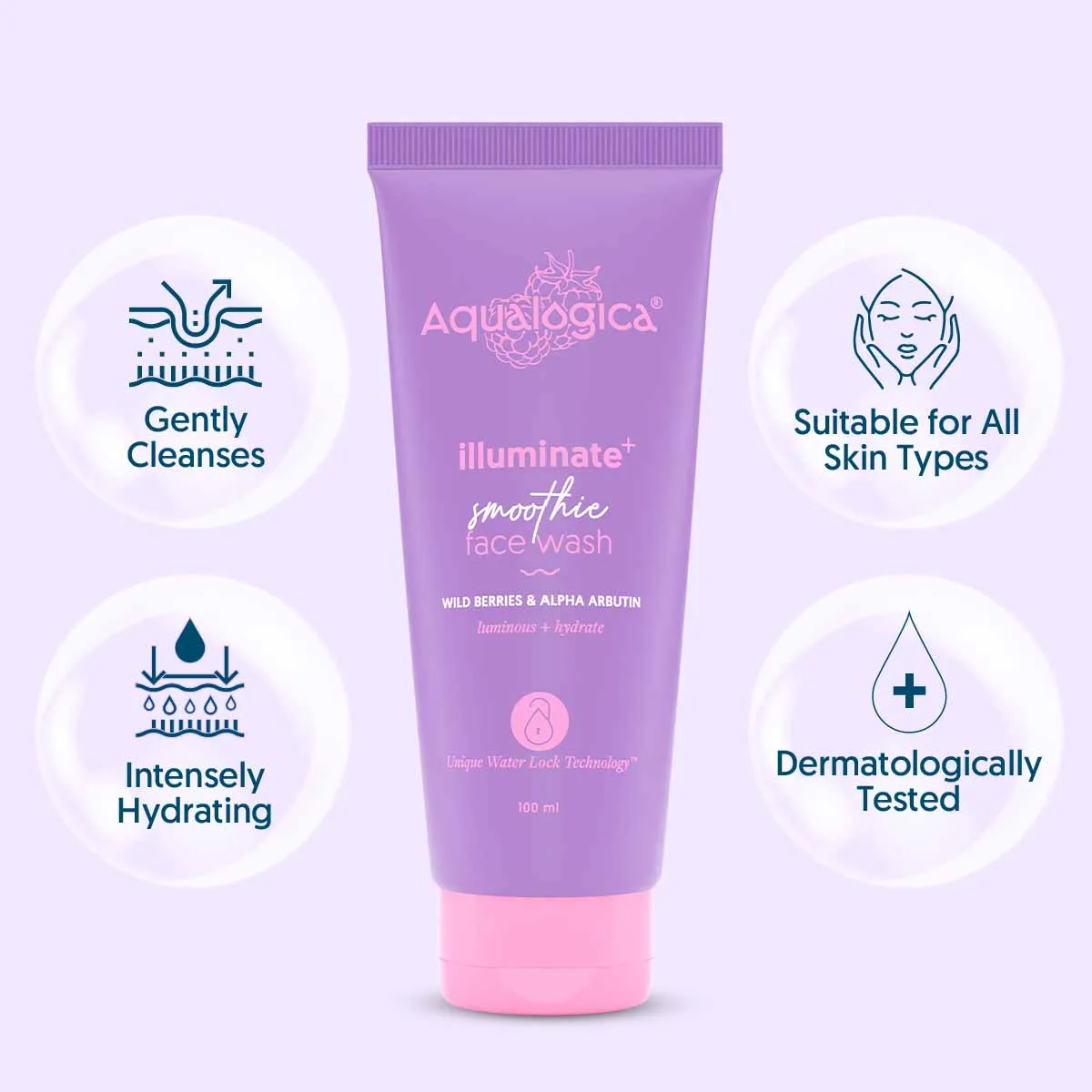 IIIuminate  Smoothie Face Wash with Wild Berries & Alpha Arbutin for Luminous Glow - 100ml (Pack of 2)