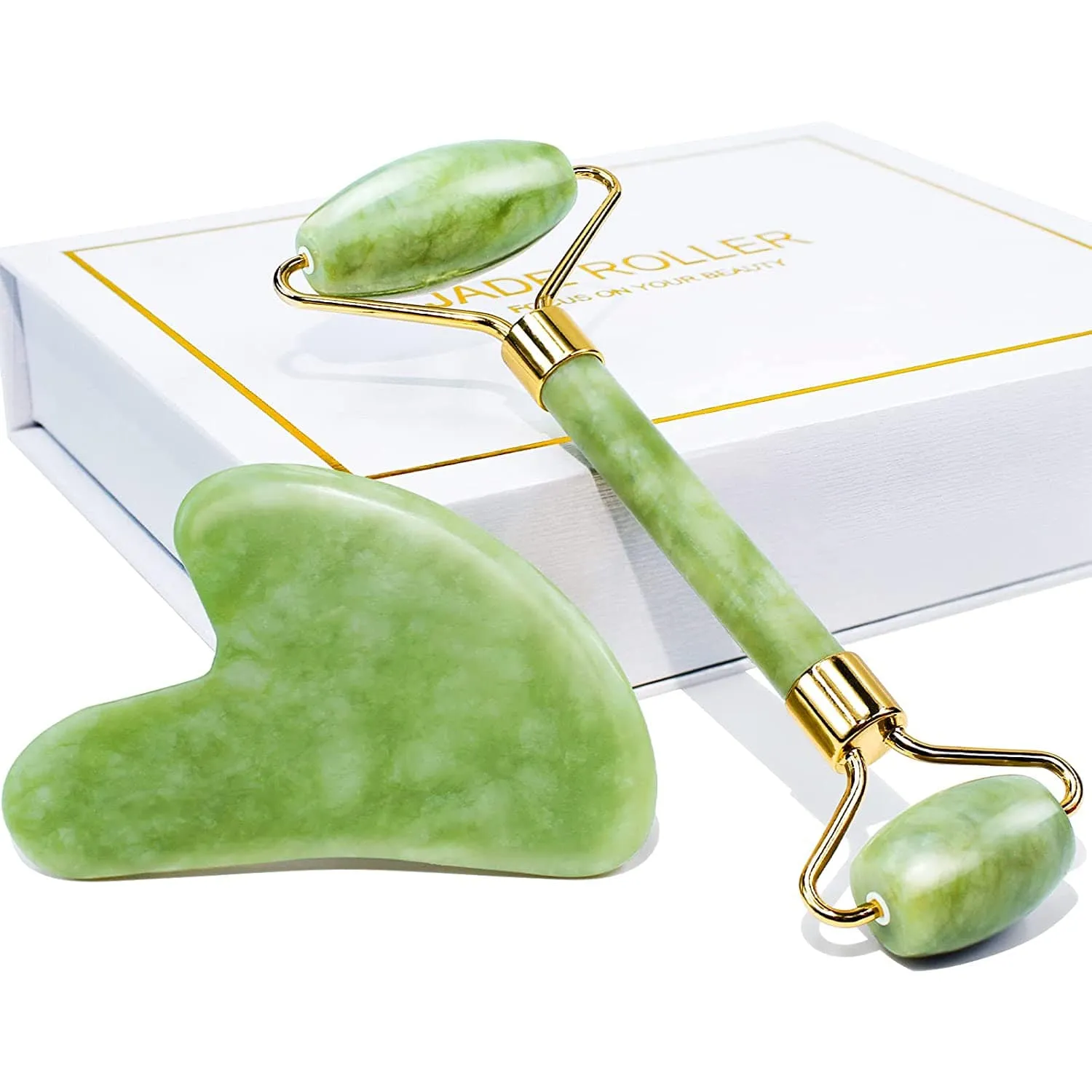 Natural Glow Jade Roller - Facial Tension Relief, Skin Tightening, and Enhanced Absorption