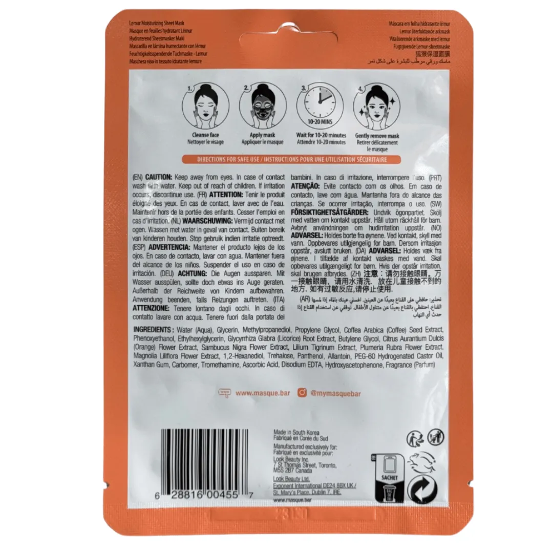 Pretty Animalz Lemur Moisturizing Sheet Mask