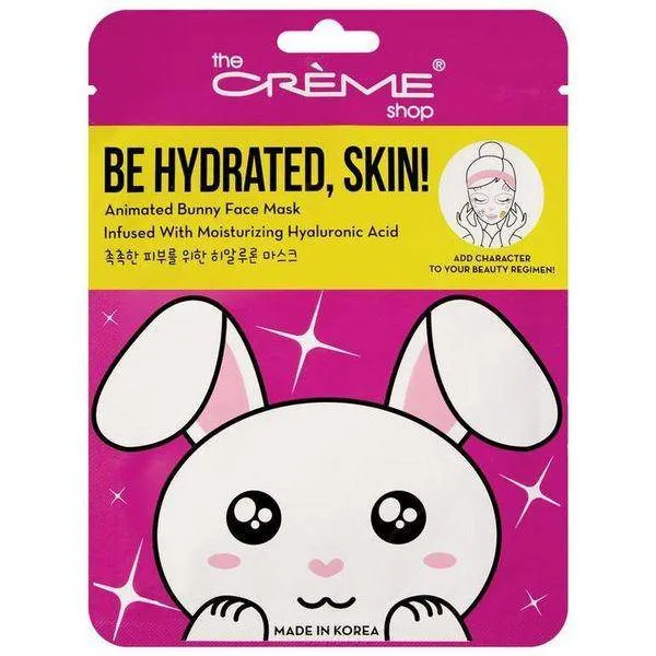 The Creme Shop Be Hydrated, Skin! Animated Bunny Face Mask - Moisturizing Hyaluronic Acid